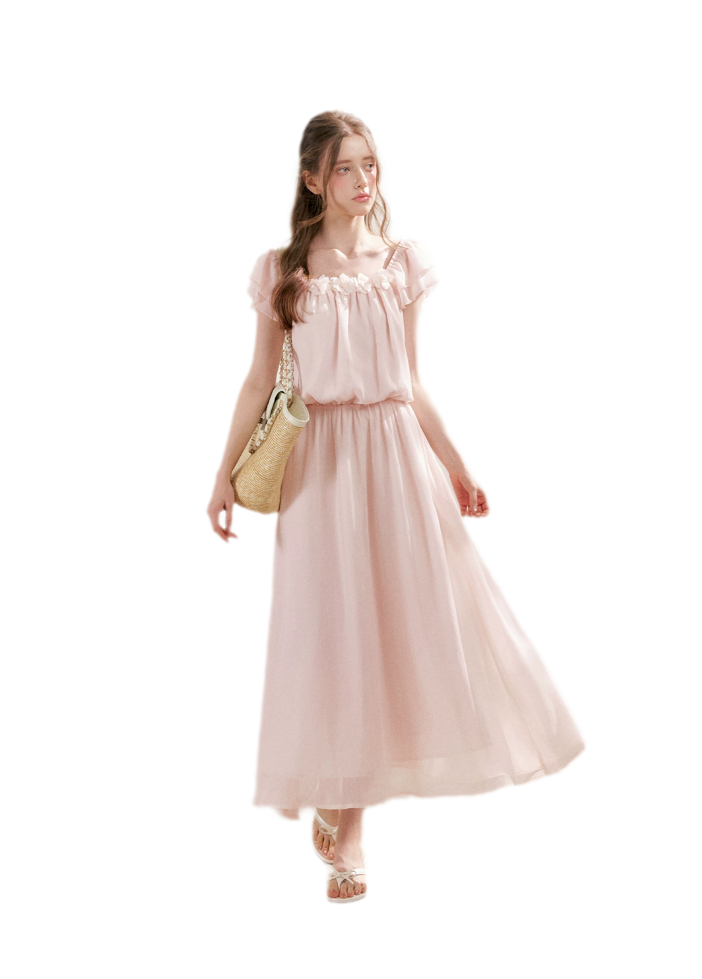 Flower Appliqué Dress