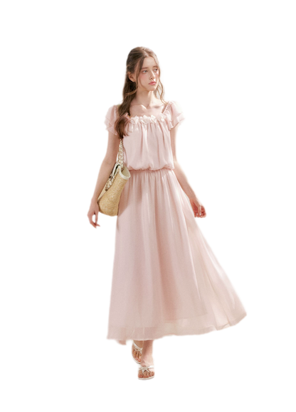 Flower Appliqué Dress