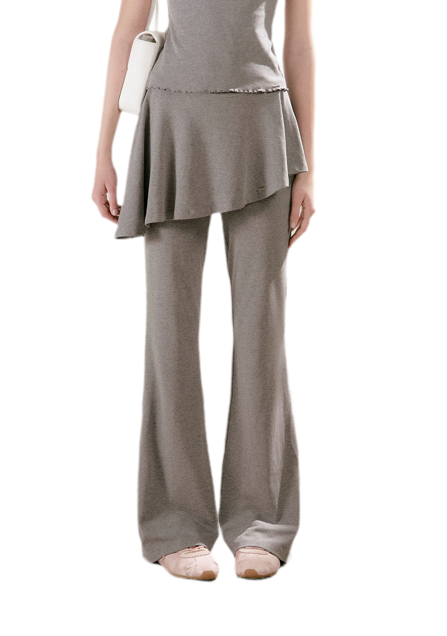 Lace Trim Faux Two-Piece Set