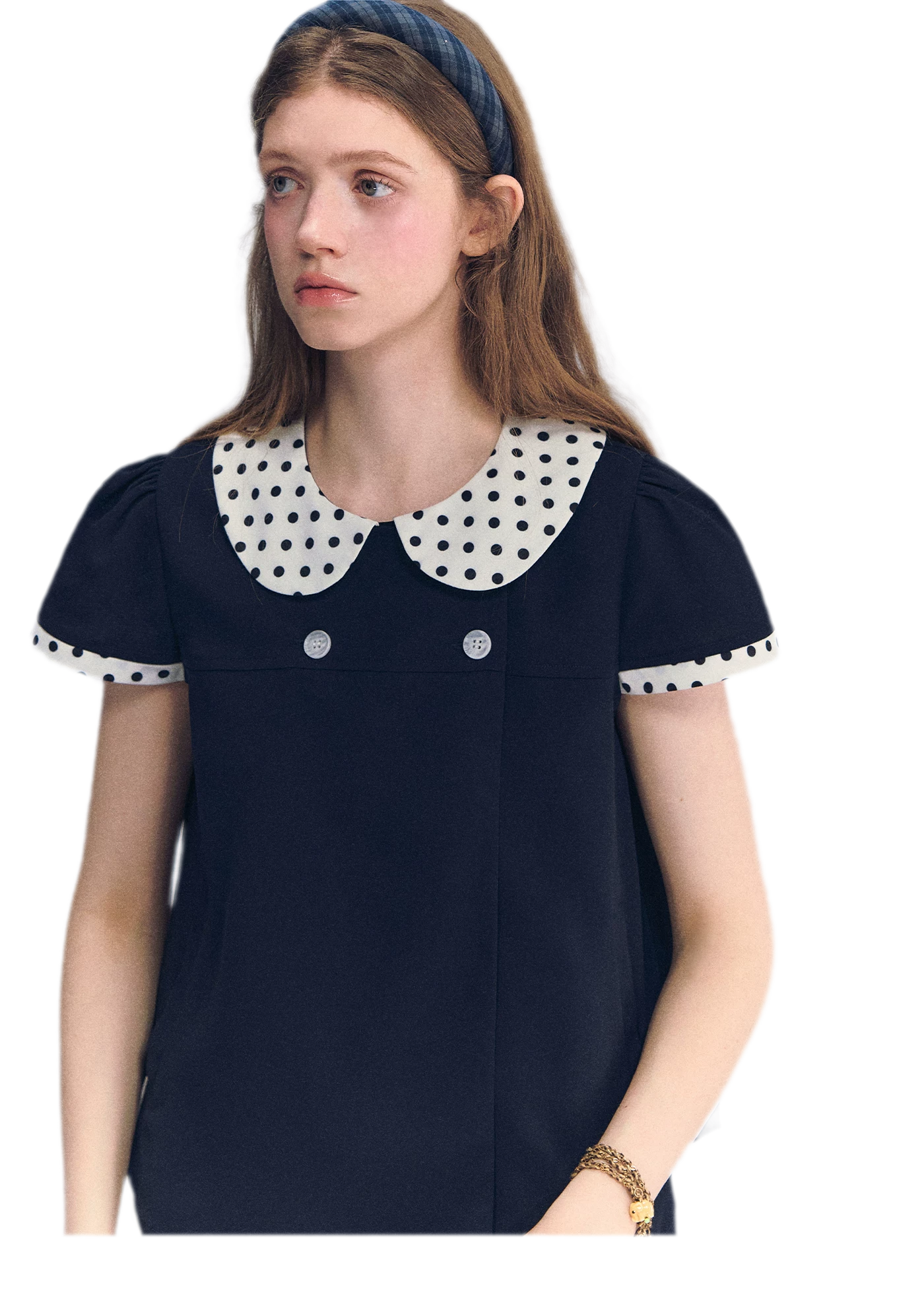 Polka Dot Doll Collar Top