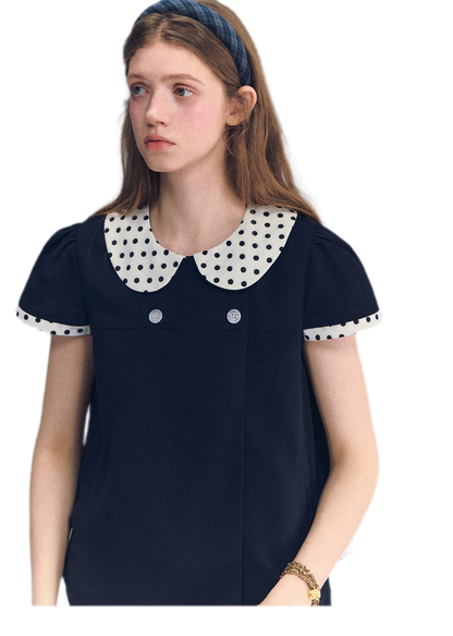 Polka Dot Doll Collar Top