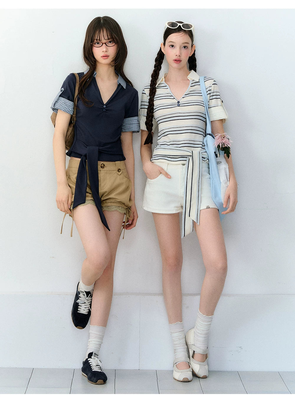 Korean Vintage Two-in-One Polo T-shirt