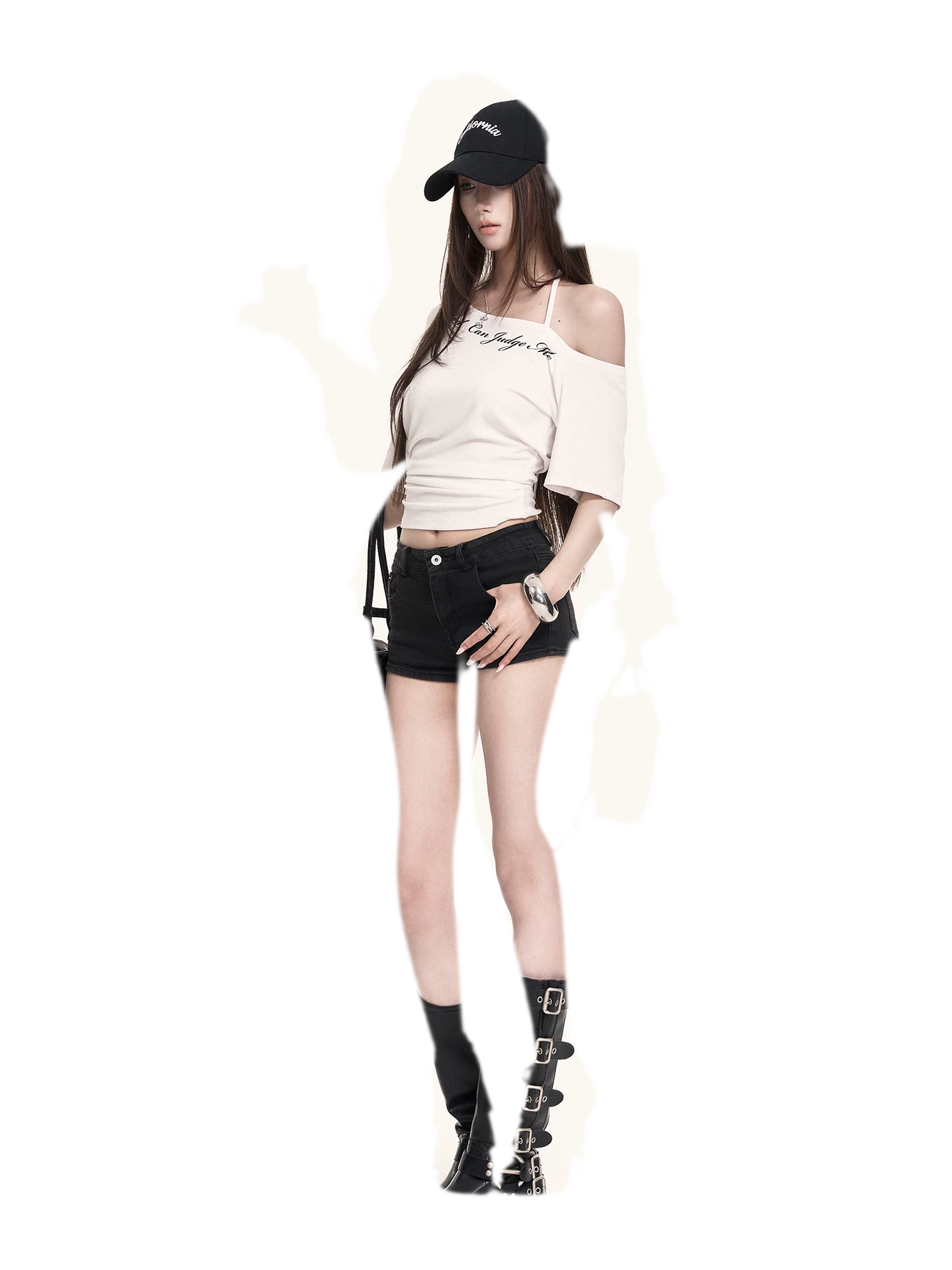 Asymmetric Halter Crop Tee