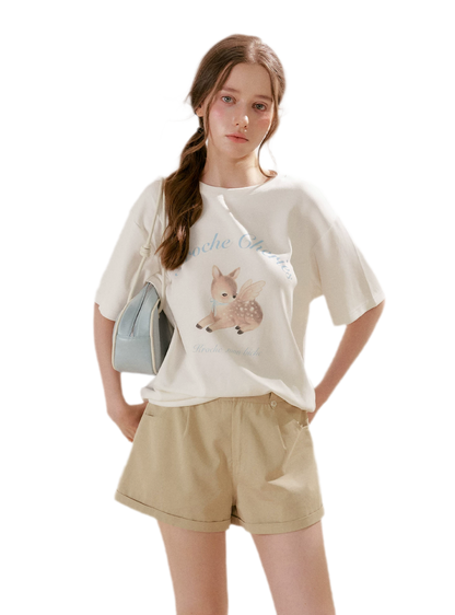Hand-Painted Deer Tee