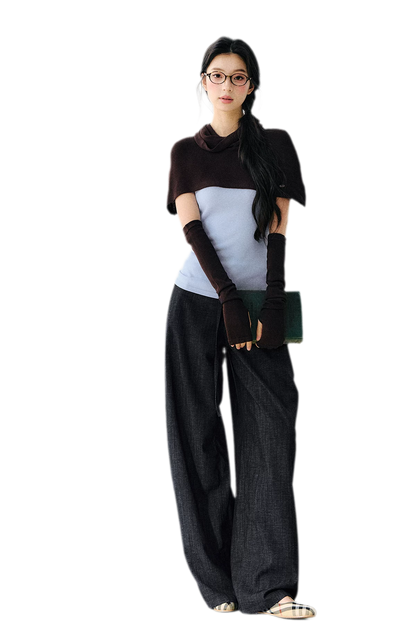 Detachable Knit Cape Set