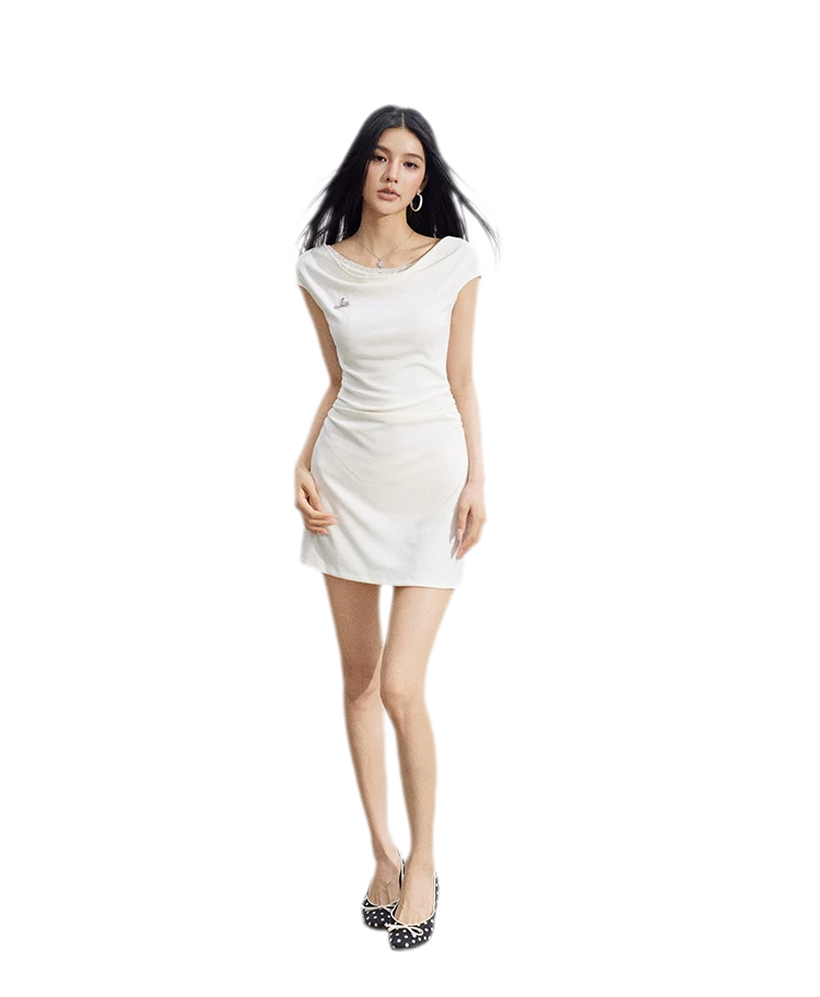 Lace Draped Mini Dress