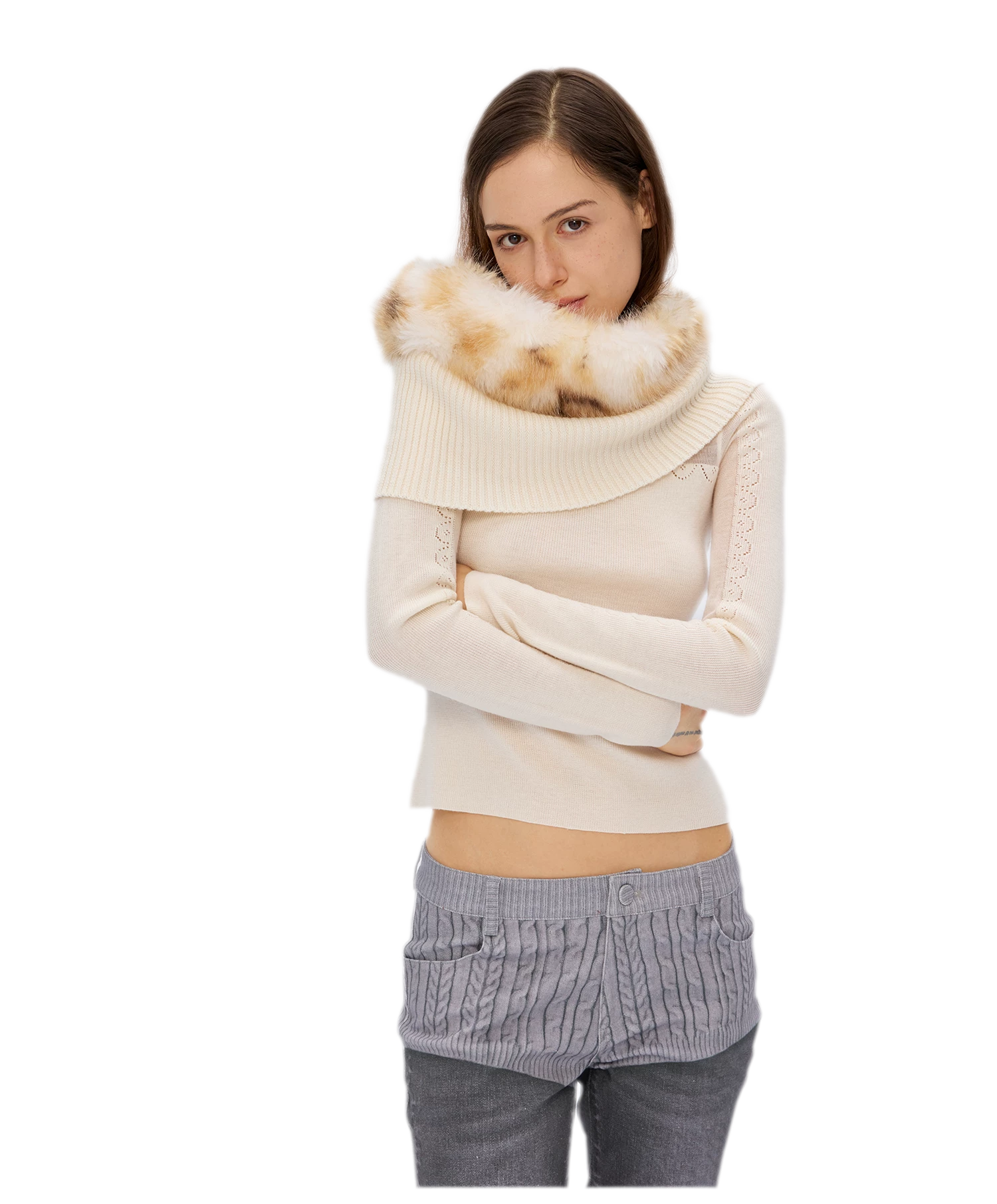 Wool Rib Knit Top