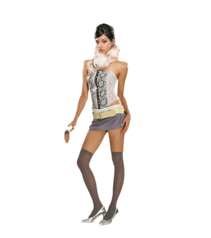 Snakeskin Lace Boned Bustier Top