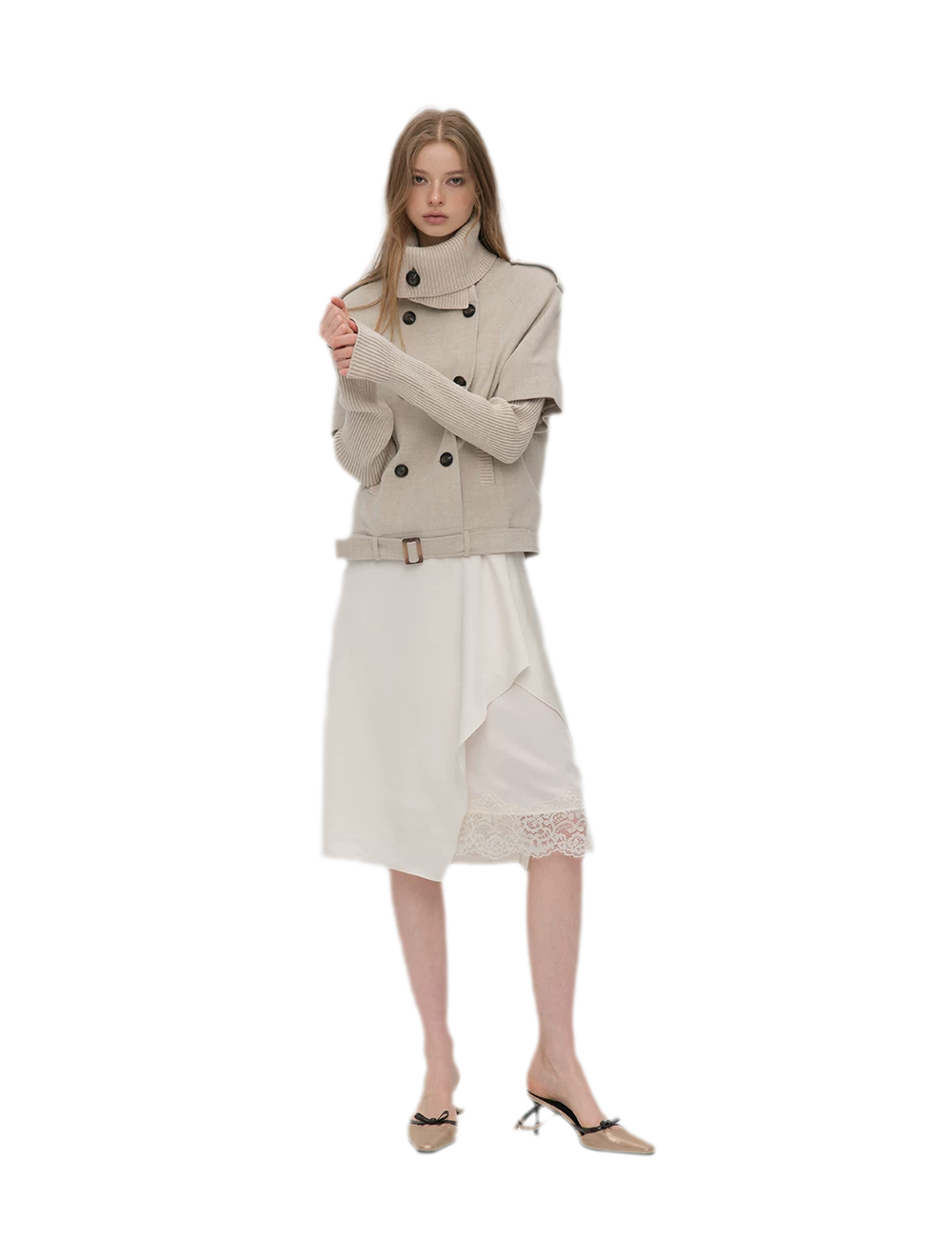 Silky Draped A-Line Skirt