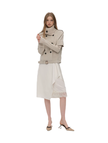 Silky Draped A-Line Skirt