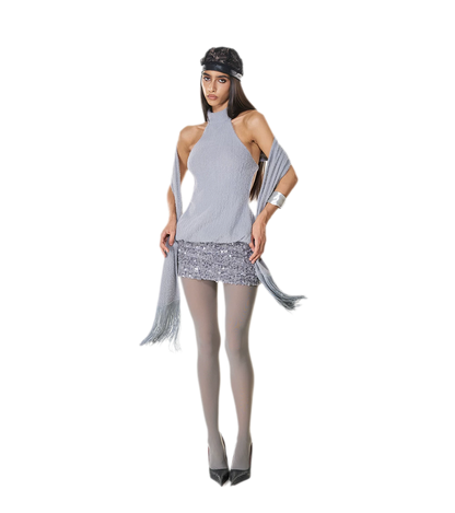 Robe pelucheuse à encolure dos nu et froncée