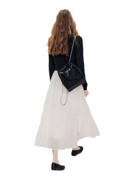 Cashmere Wave Trim Cardigan