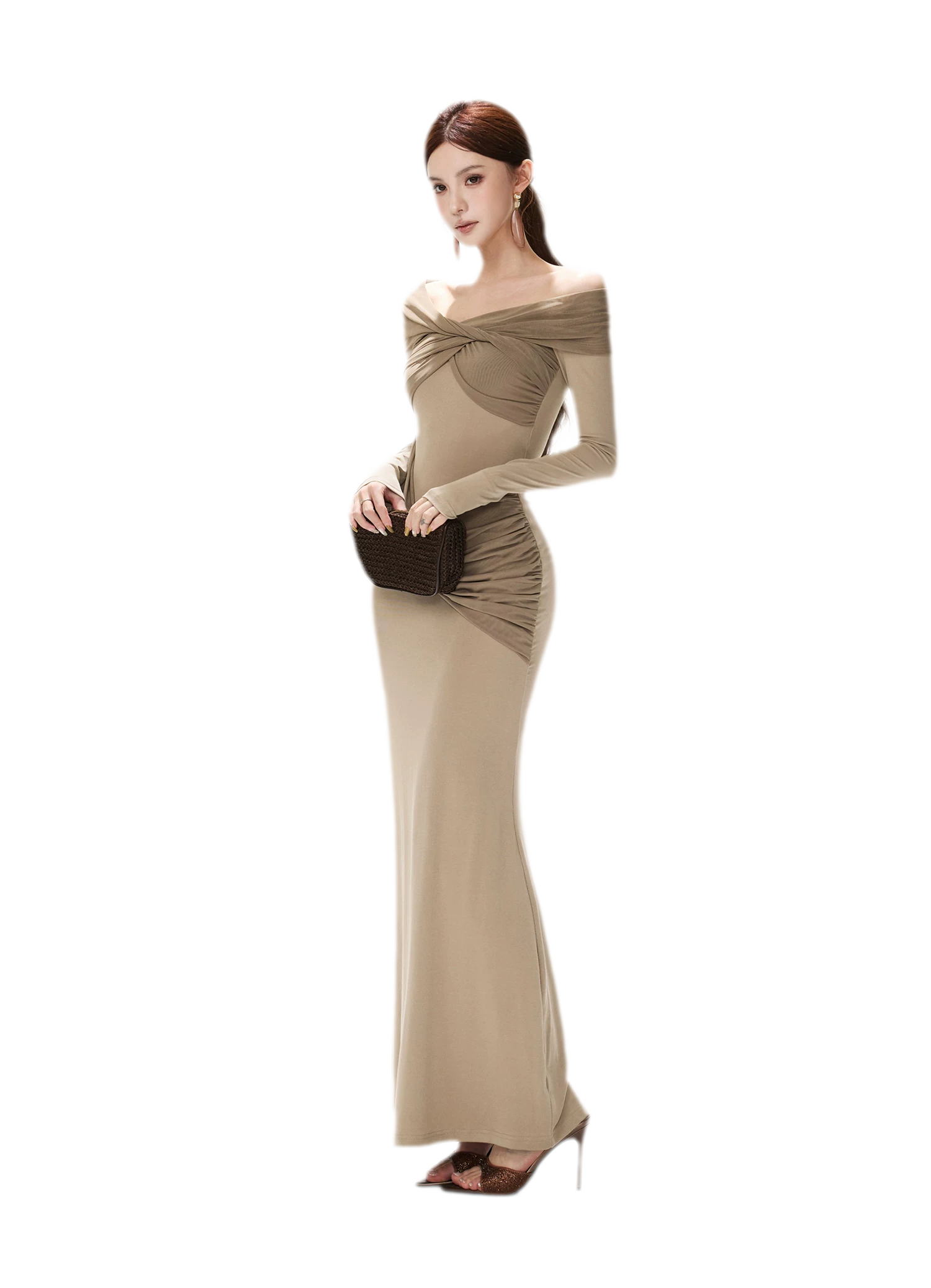 Mesh Twist Mermaid Knit Dress