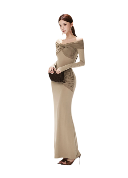 Mesh Twist Mermaid Knit Dress