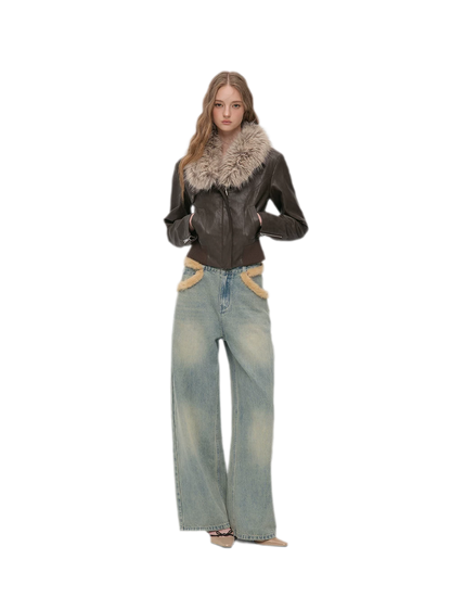 Textured Cropped PU Jacket
