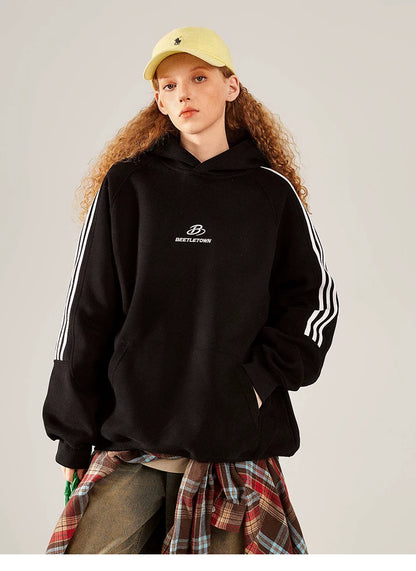 Striped Oversized Pullover Hoodie