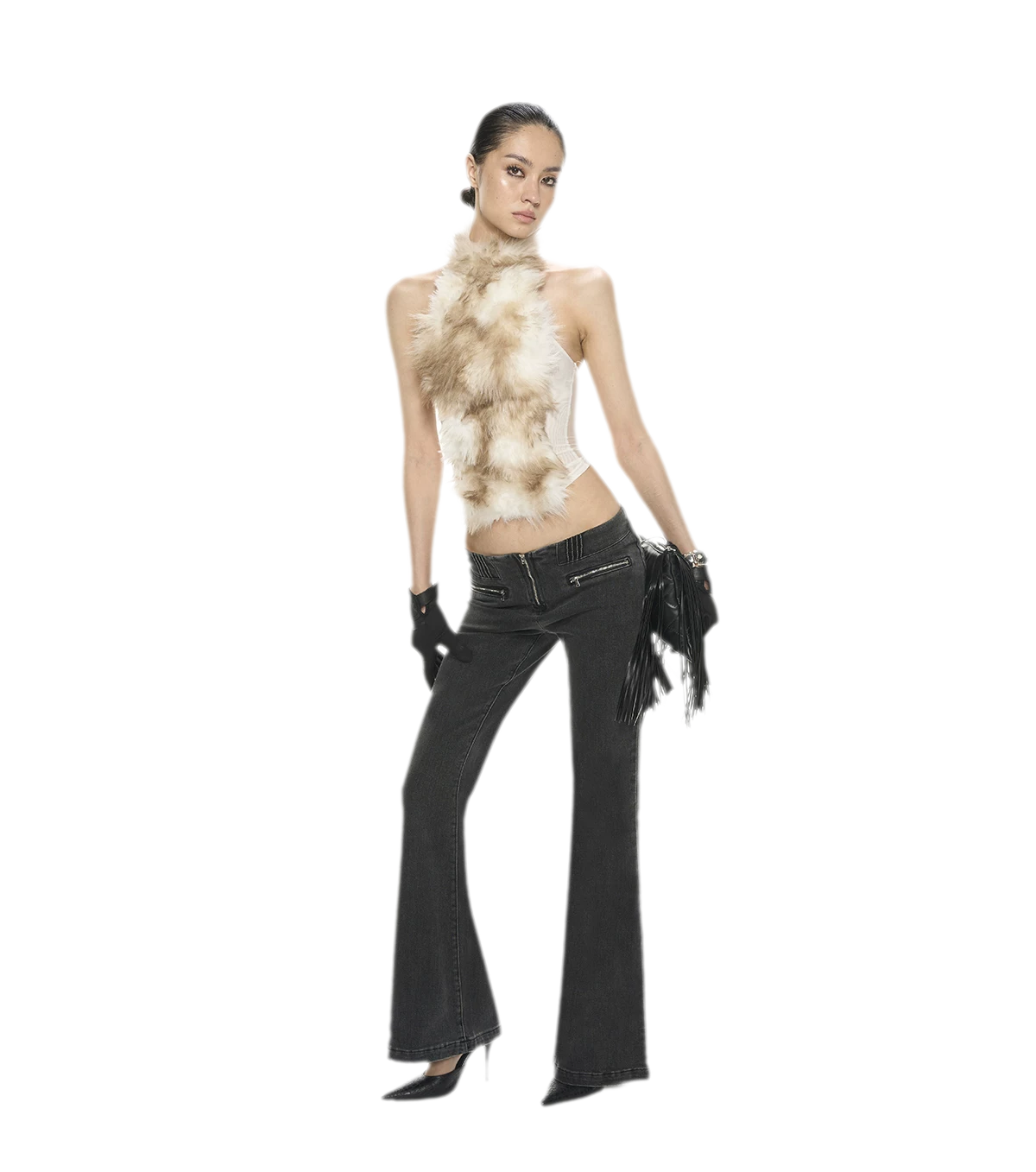 Fox Fur Mesh Halter Top