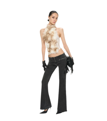 Fox Fur Mesh Halter Top