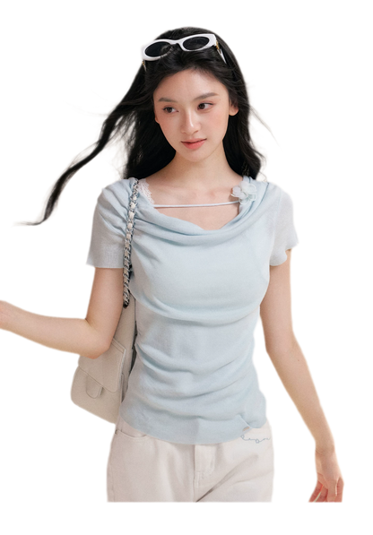 Lyocell Cowl Flower Tee