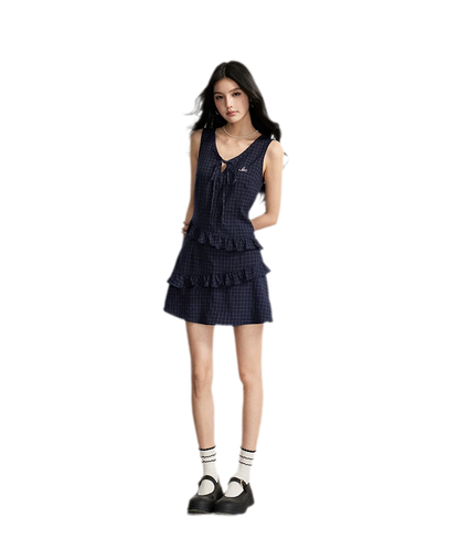 Ruffled Plaid Cami Dress