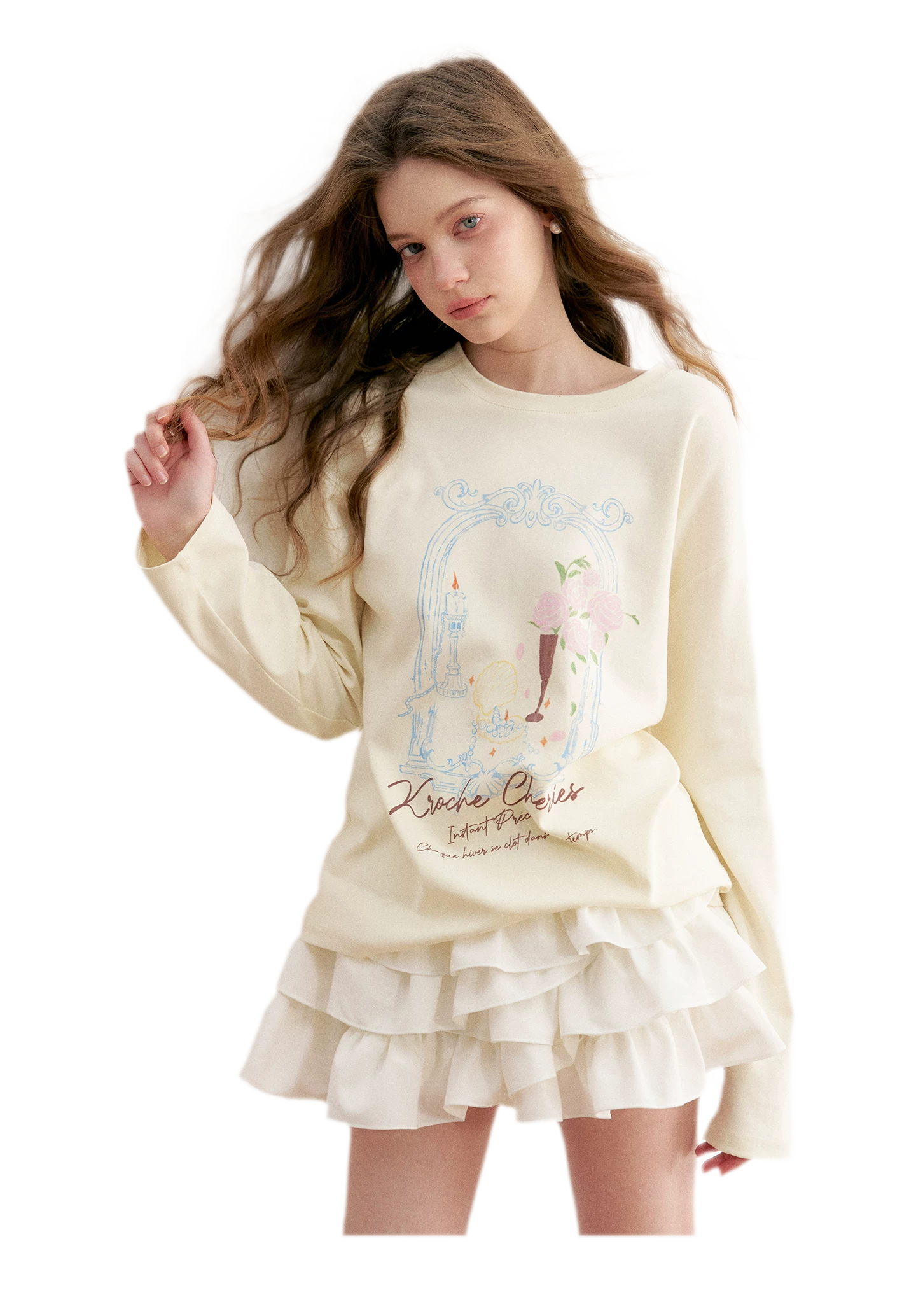 Irregular Cloud White A-line Skirt