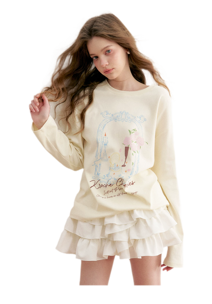 Irregular Cloud White A-line Skirt
