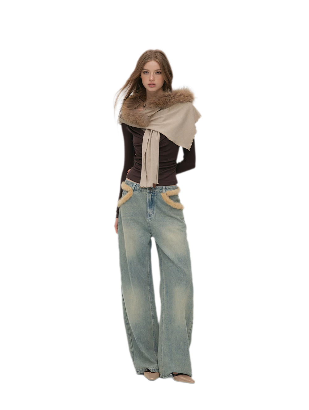 Lace Ruched Crossover Top