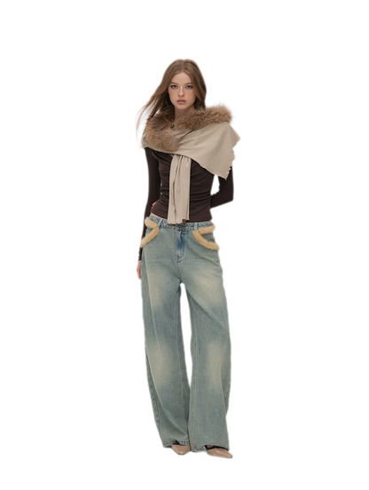 Lace Ruched Crossover Top
