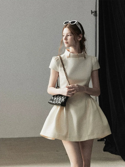 Satin A-Line Mini Dress