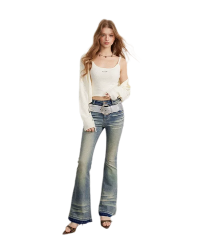 Diamond Knit Tie Cardigan Set