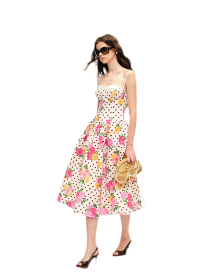 Lyocell Polka Dot Midi Dress