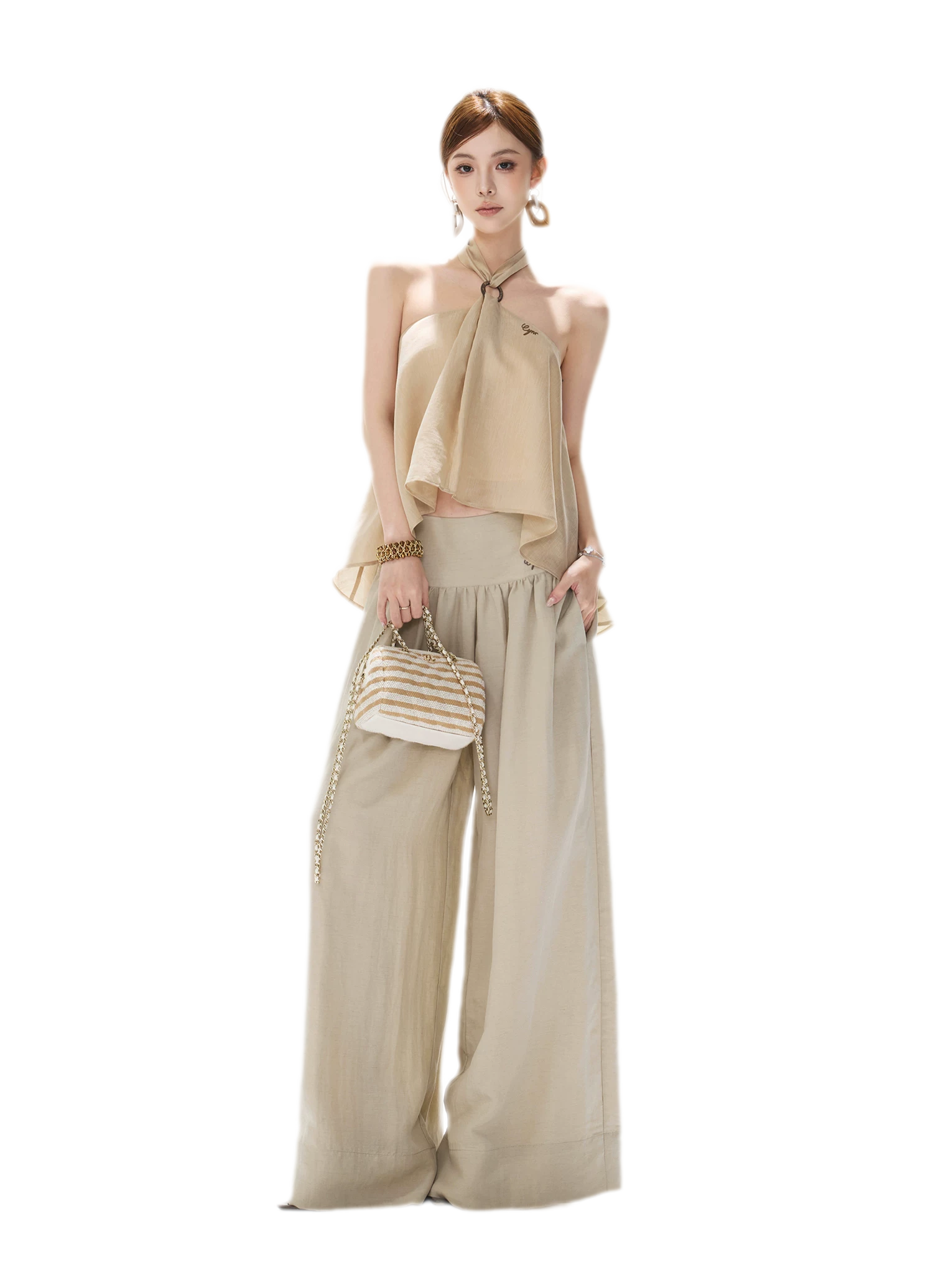Linen Wide-Leg Pants