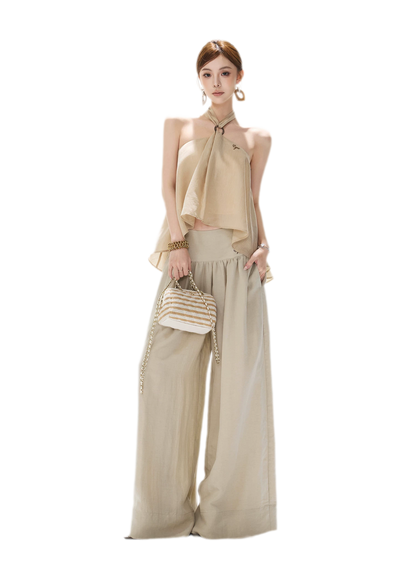 Linen Wide-Leg Pants