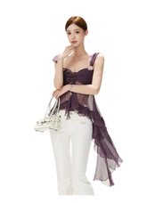 CYNR Misty Chiffon Ruffle Cami – view 9