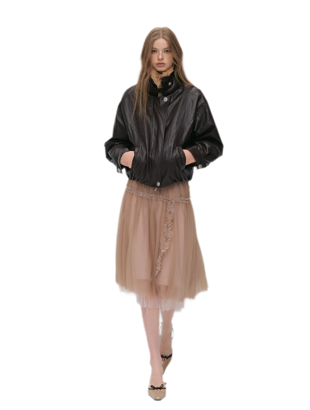 Metallic Leopard Collar Jacket