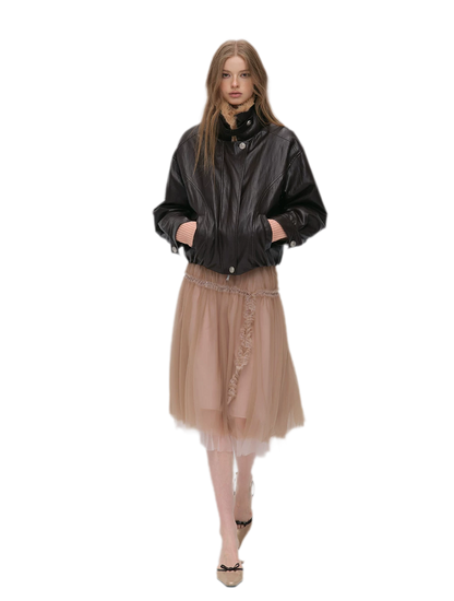 Metallic Leopard Collar Jacket