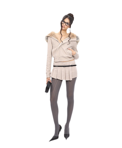Hooded Plush Zip Set