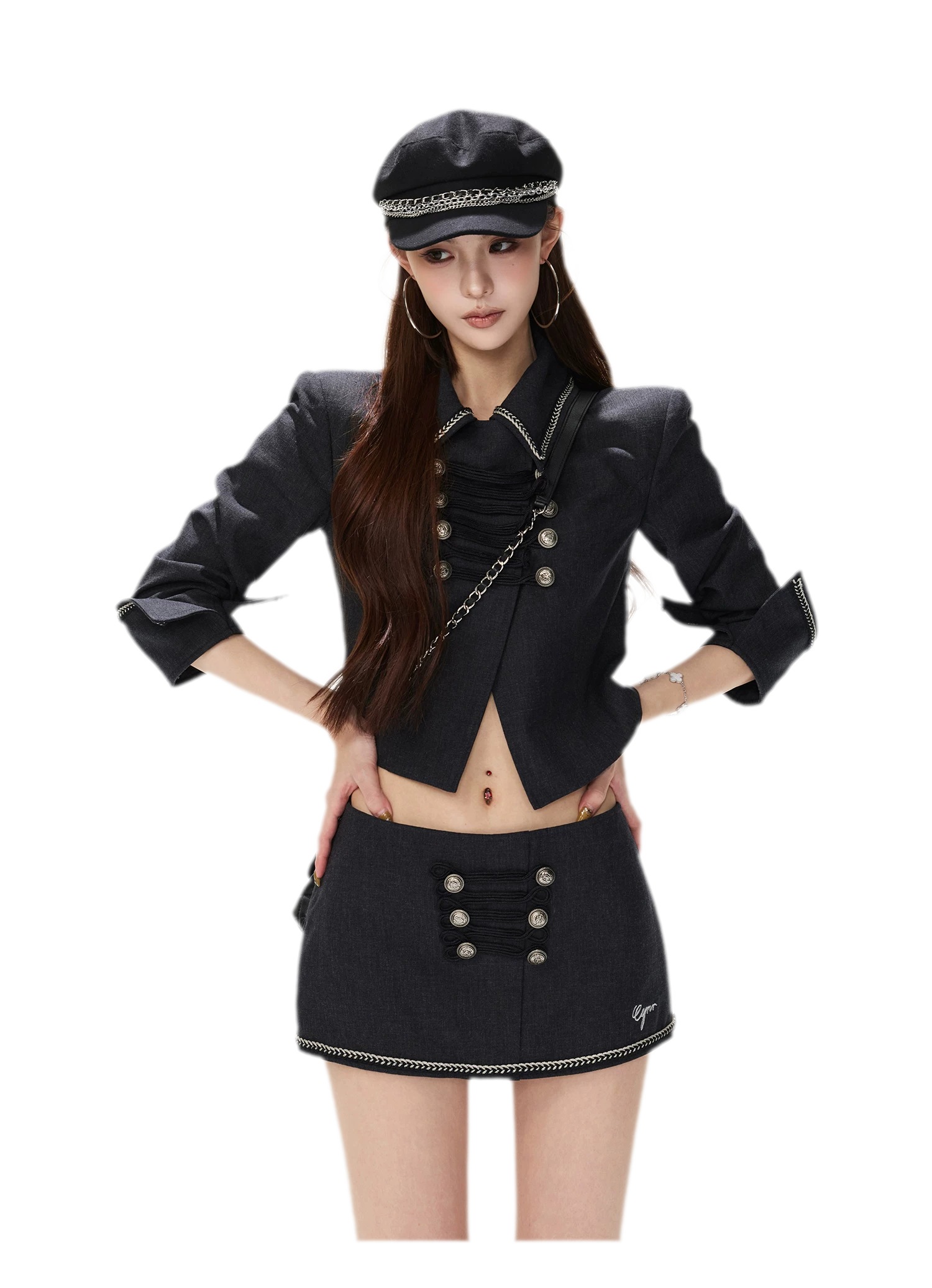 Corded Napoleonic Jacket Skirt Set