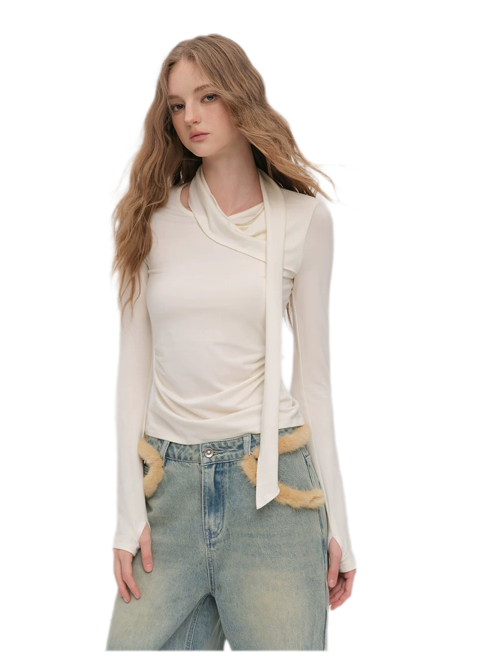 Draped Halter Ruched Top