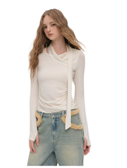Draped Halter Ruched Top