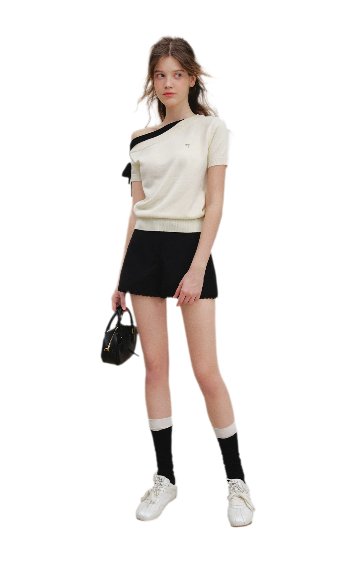 Wool Blend Bow Knit Tee