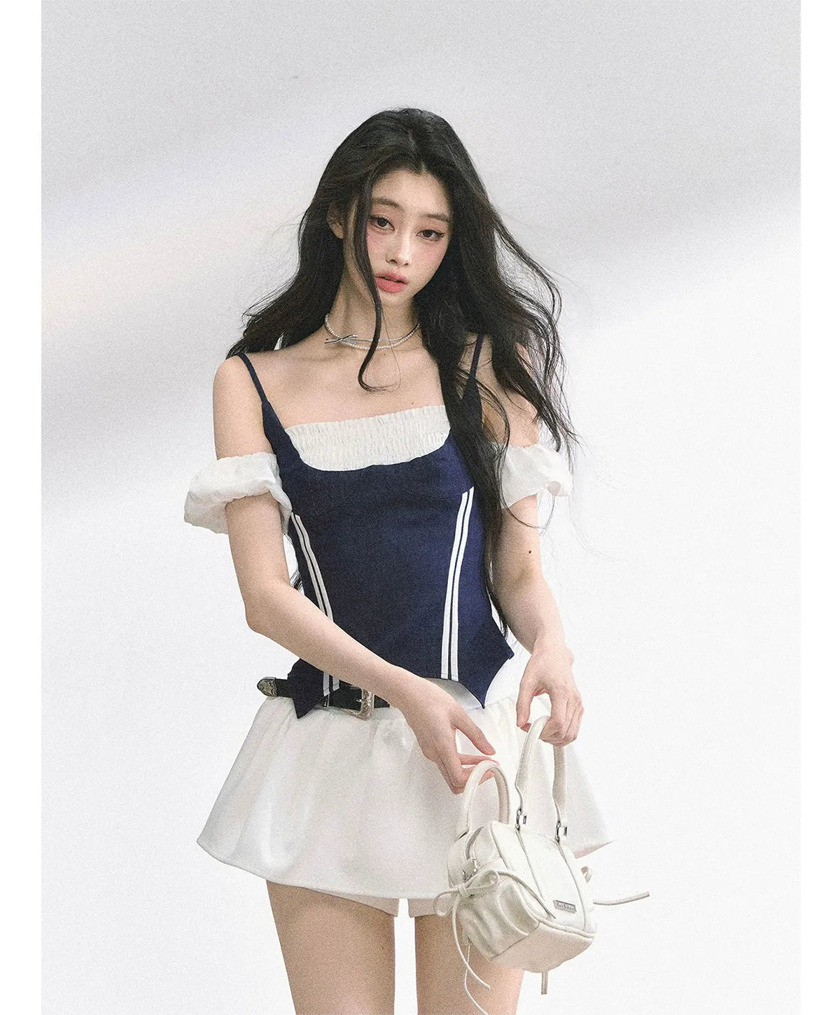 Corset Waist Puff Top