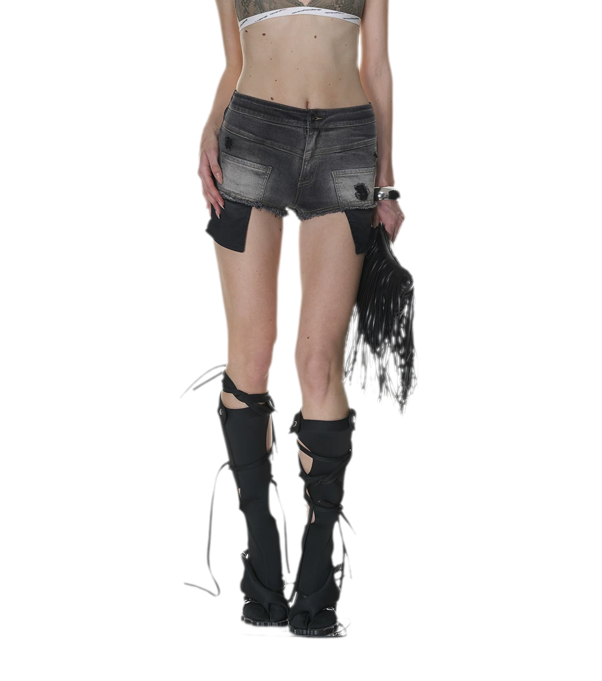 Washed Distressed Denim Shorts
