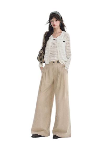 Openwork Cropped Knit Set