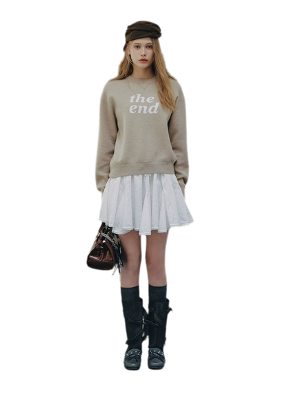 Jacquard Cropped Crewneck Sweater