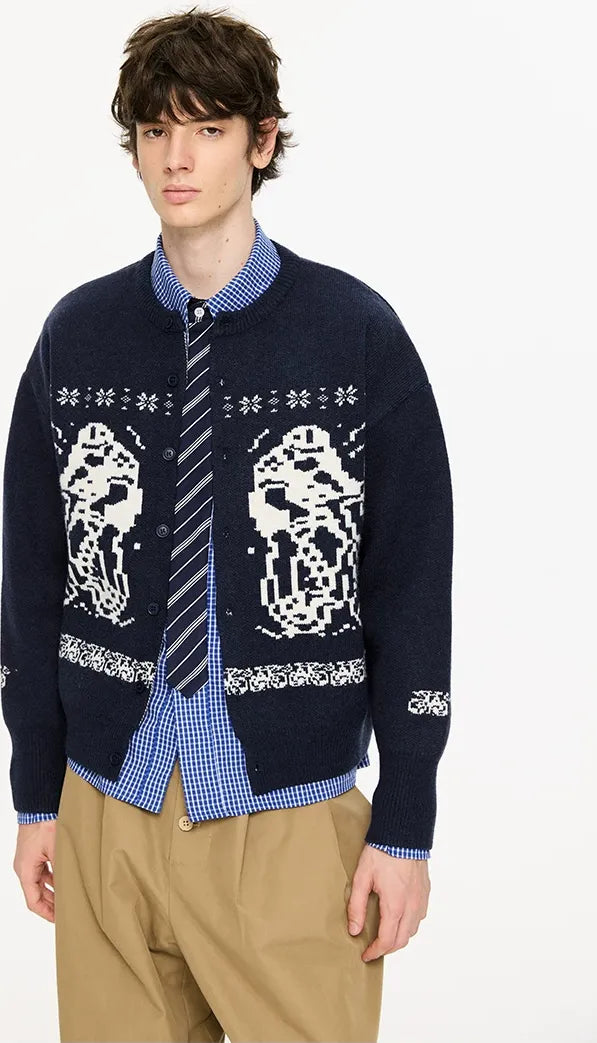 Fair Isle Relaxed Cardigan Sweater