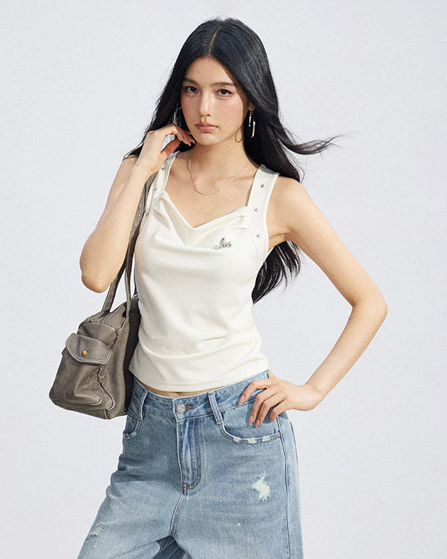 MACYMCCOY Star Pleated Sleeveless Top – view 11