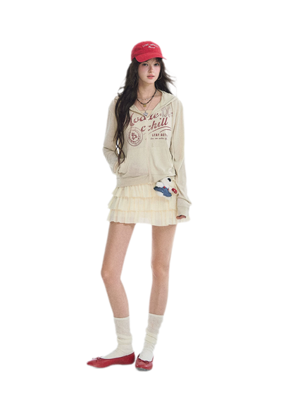 Lace Tiered A-Line Skirt