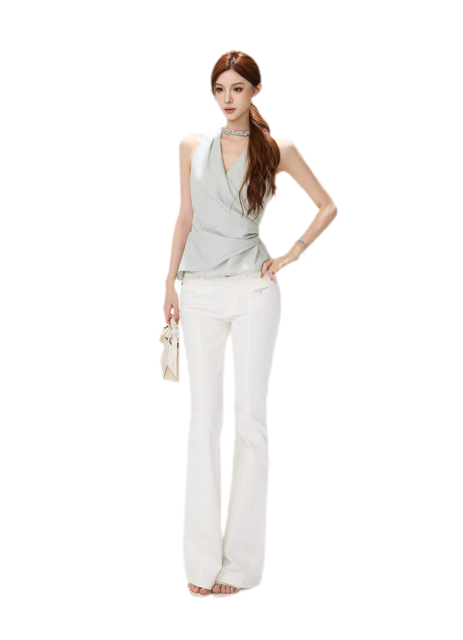 Hand-Braided Halter Waist Top