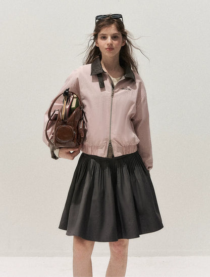 Reversible Houndstooth Cropped Jacket